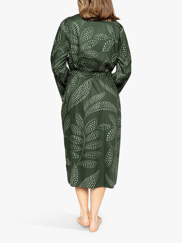 Cyberjammies Imogen 9345 Green Leaf Print Cotton Wrap Front Robe 12
