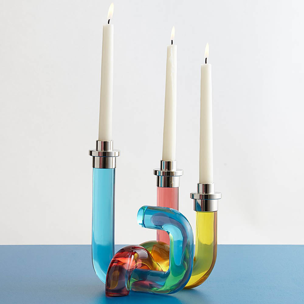 Jonathan Adler Pompidou Acrylic Candle Holder Multi