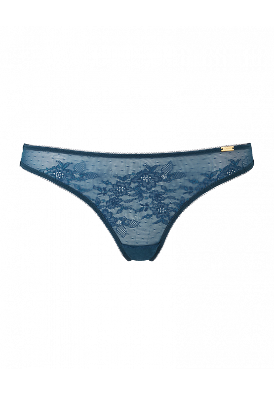 Gossard 13006 Glossies Lace Teal Blue Thong Medium