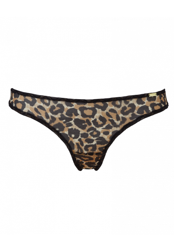 Glossies Leopard Animal Print Brown Thong Small Thong Small
