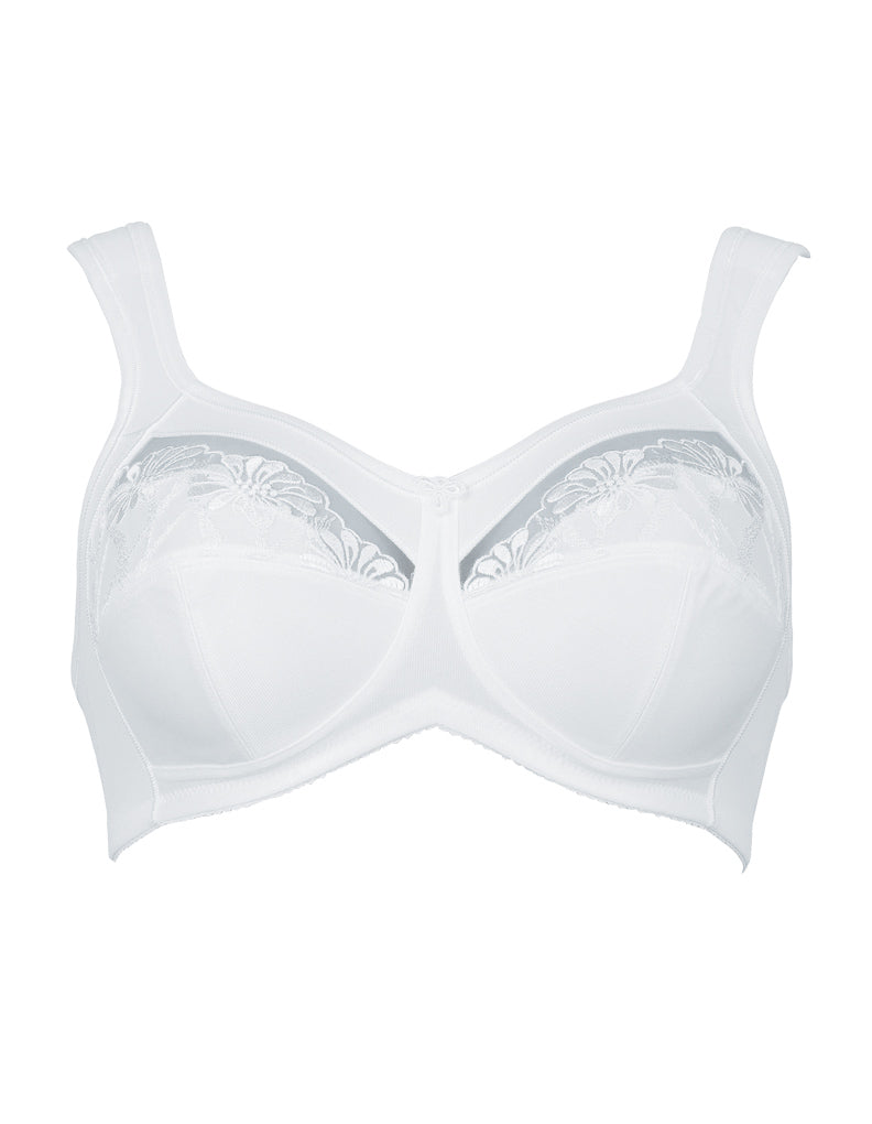Anita 5448 Women's Safina White Non-Wired Support Bra with Floral Embroidery 40A