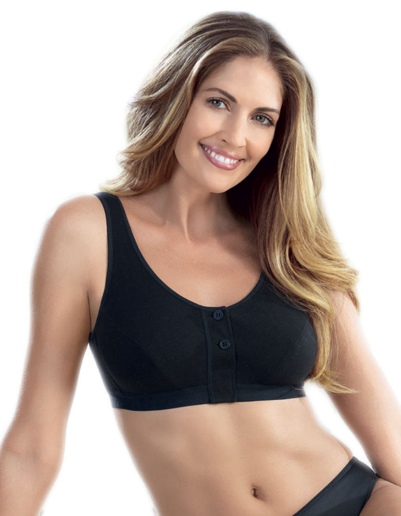 Anita Care Isra Black Cotton Non-Padded Non-Wired Mastectomy Bra