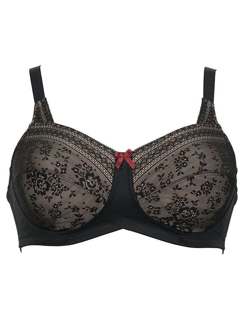 Anita Care Fleur Black Floral Non-Wired Mastectomy Bra