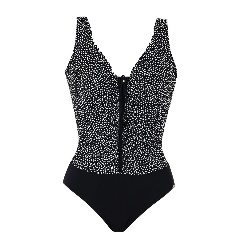Sunflair 22308 Black & White Spotty Padded NonWired Swimsuit