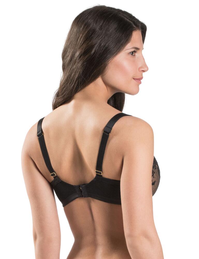 Aubade MI14-02 Femme Passion Black Embroidered Underwired D+ Comfort Half Cup Bra 32E