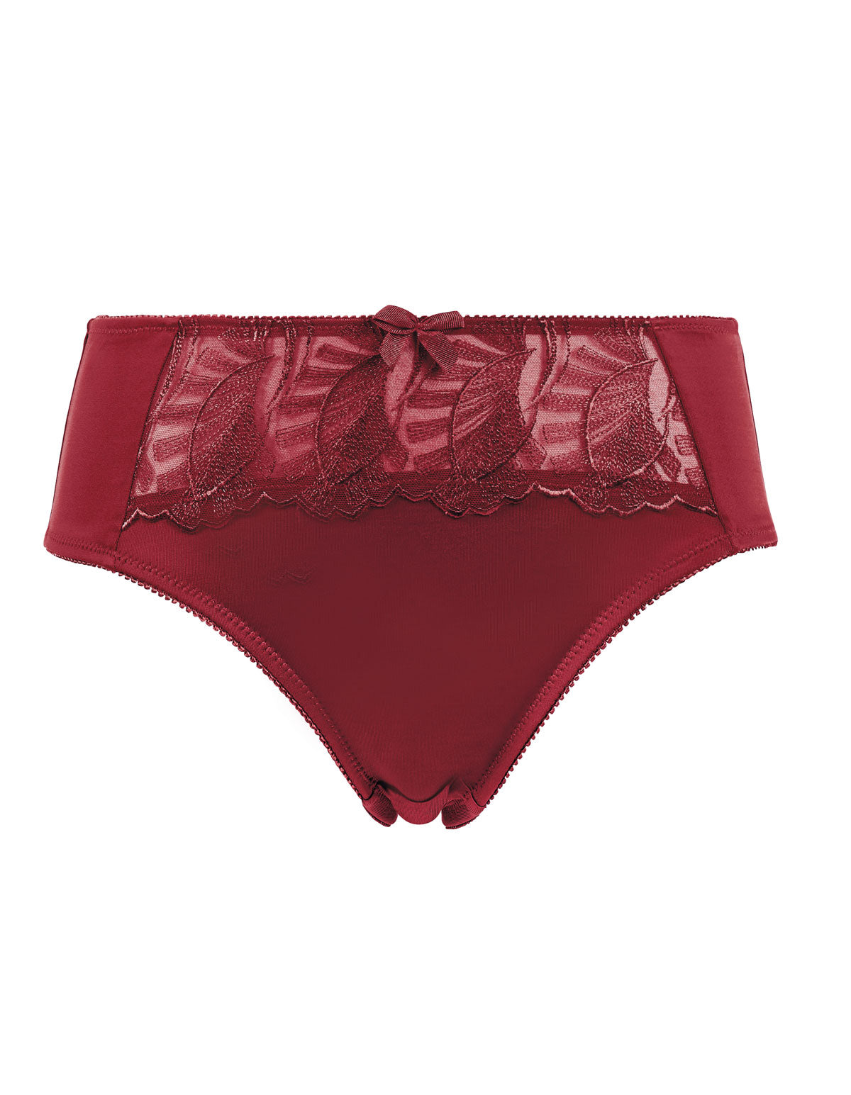 Guy de France 5208-D-015 Bordeaux Red Solid Colour Embroidered Brief XLarge