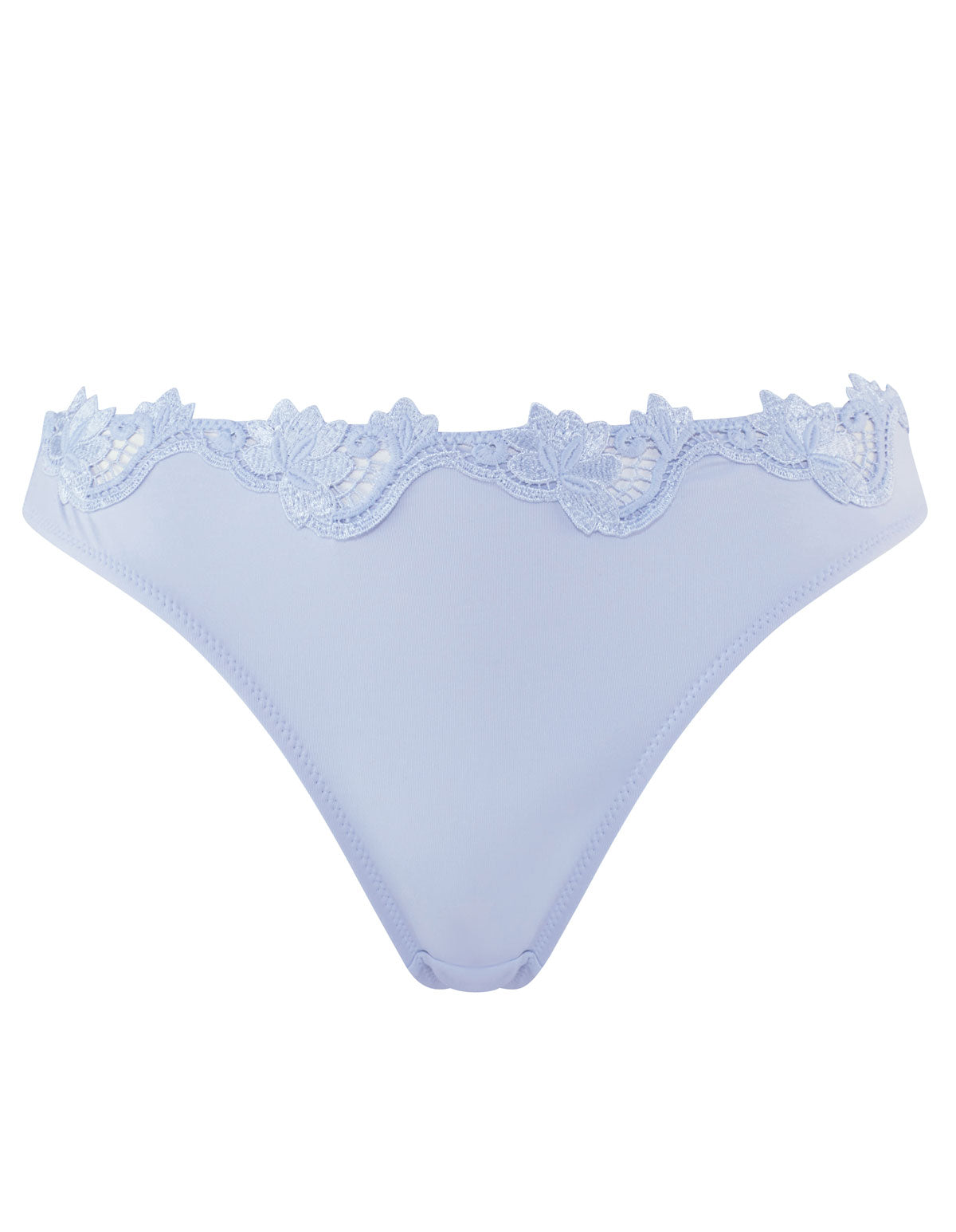 Guy de France 61104-C Ice Blue Embroidered Thong