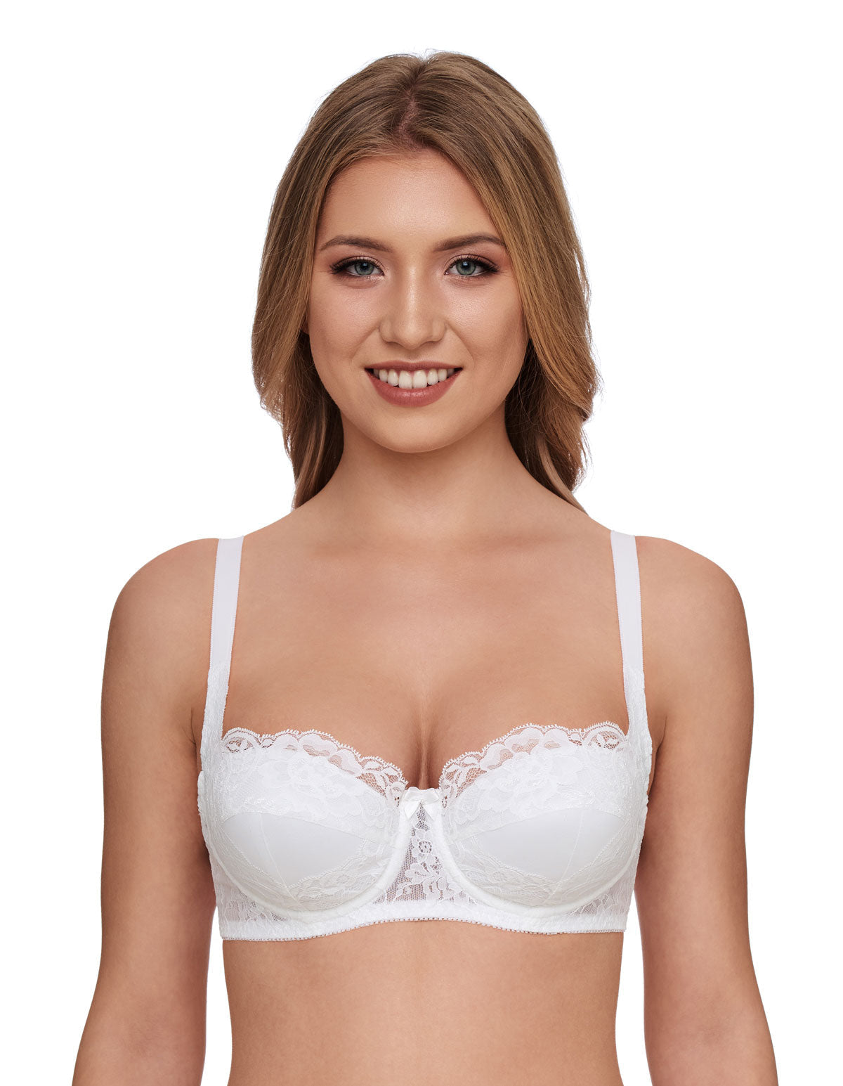 Susa 8864-3 Wiesn Zauber White Floral Padded Underwired Balcony Bra