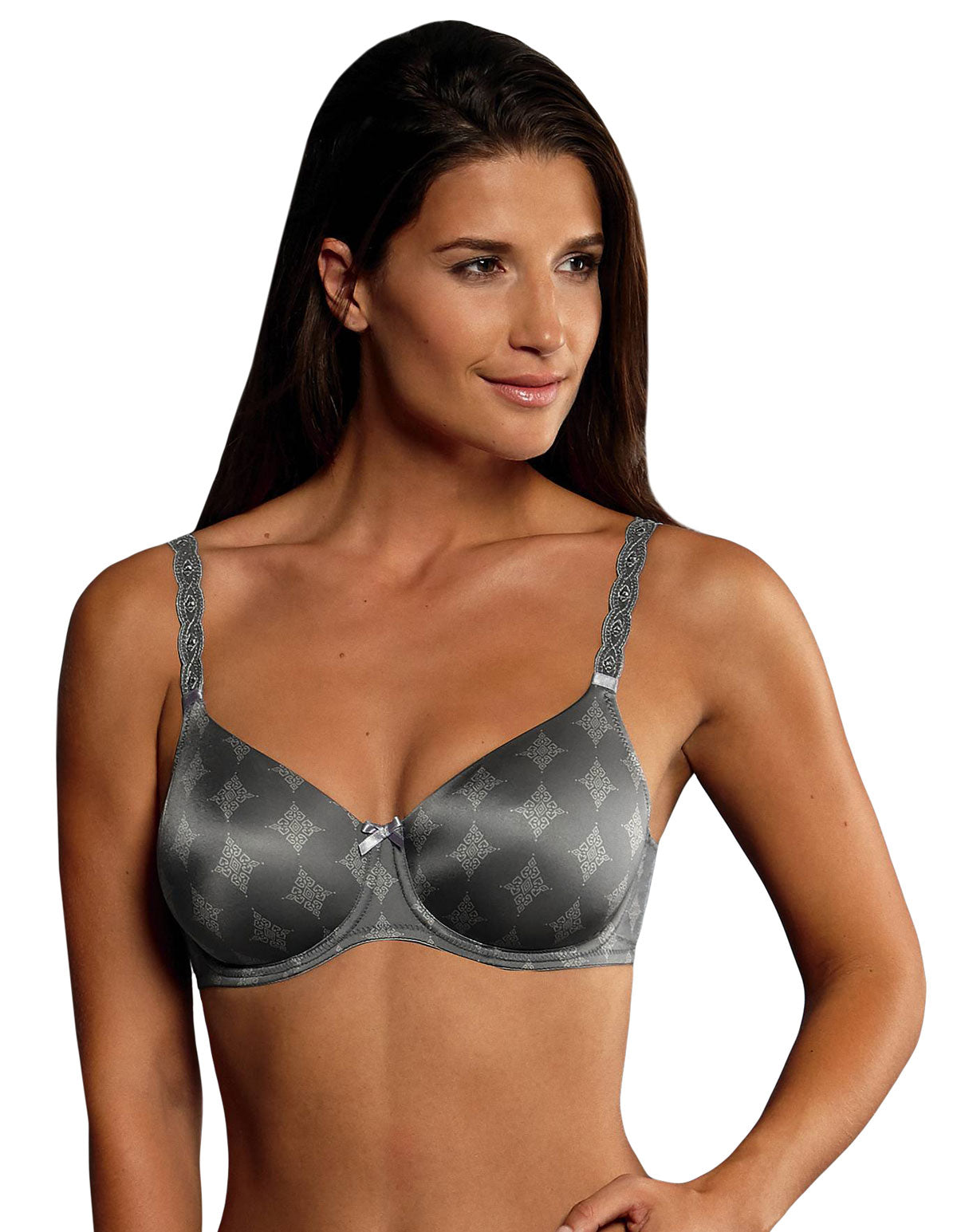 Rosa Faia 5697-464 Mila Storm Grey Motif Underwired Full Cup Bra
