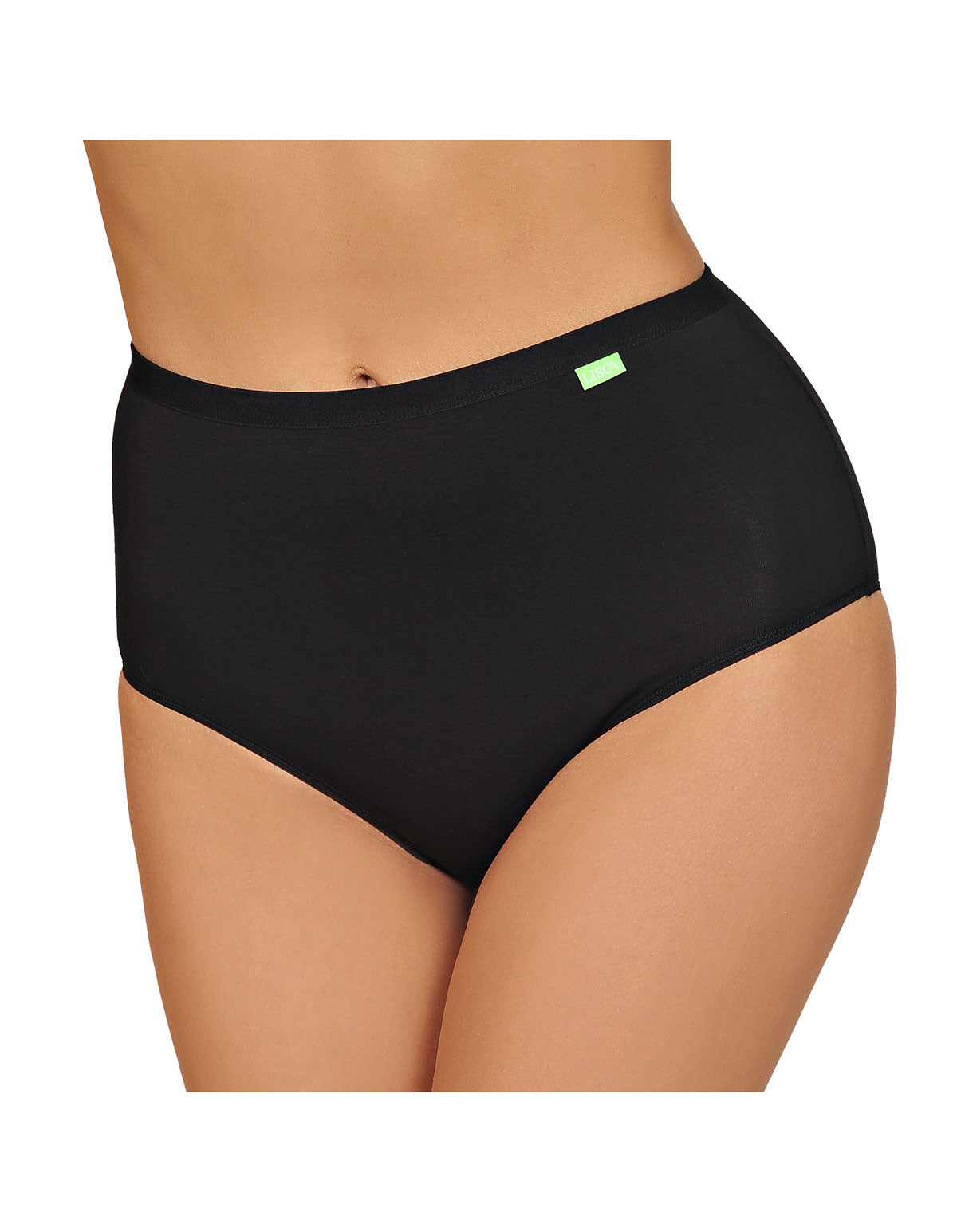 Lisca 22205-02 Aura Black 2-Pack Highwaist Cotton Brief XLarge