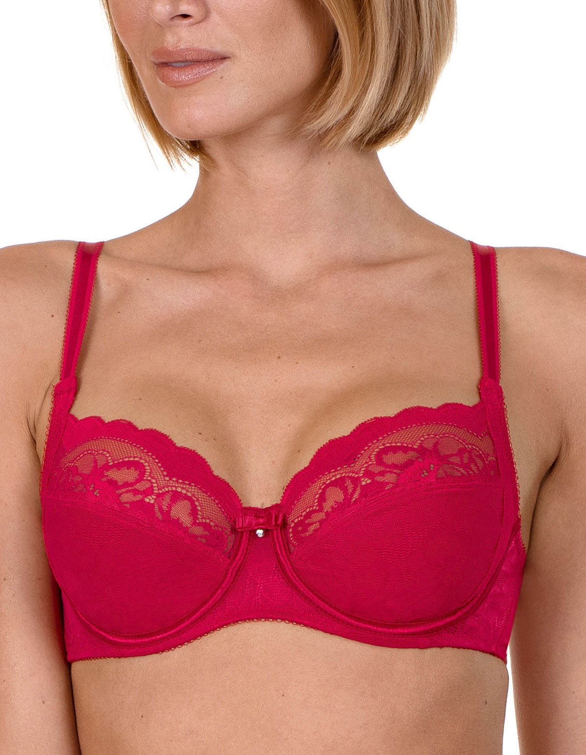 Lisca 20226/20227-A1 Evelyn Red Lace Non-Padded Underwired Full Cup Bra 90B