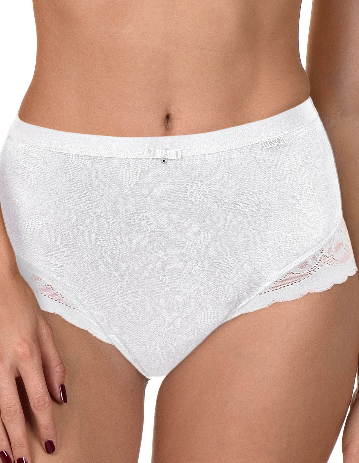 Lisca 22195-01 Evelyn White Lace Highwaist Brief 44