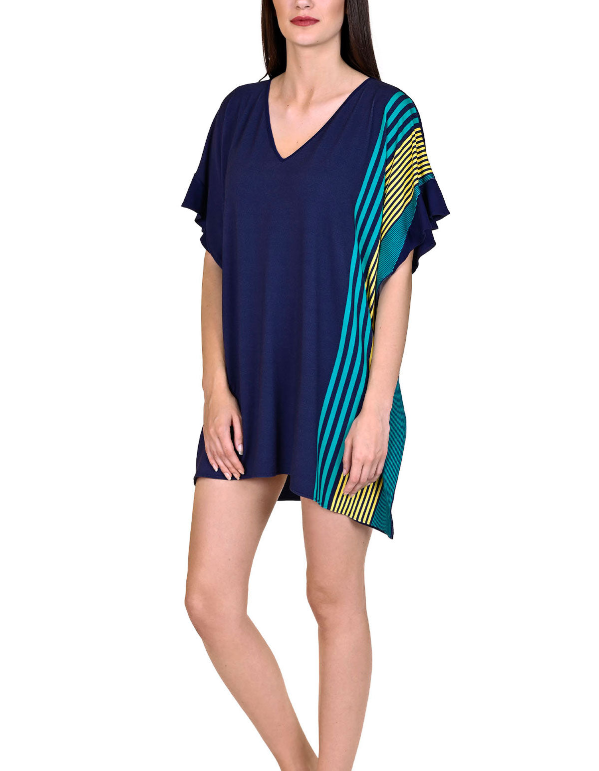 Lisca 49432-M4 Dominica Cobalt Blue Striped Beach Dress Medium