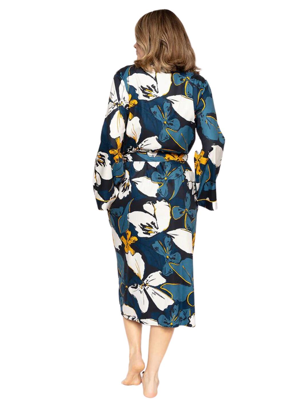 Cyberjammies Verity 9357 Petrol Blue Floral Print Cotton Long