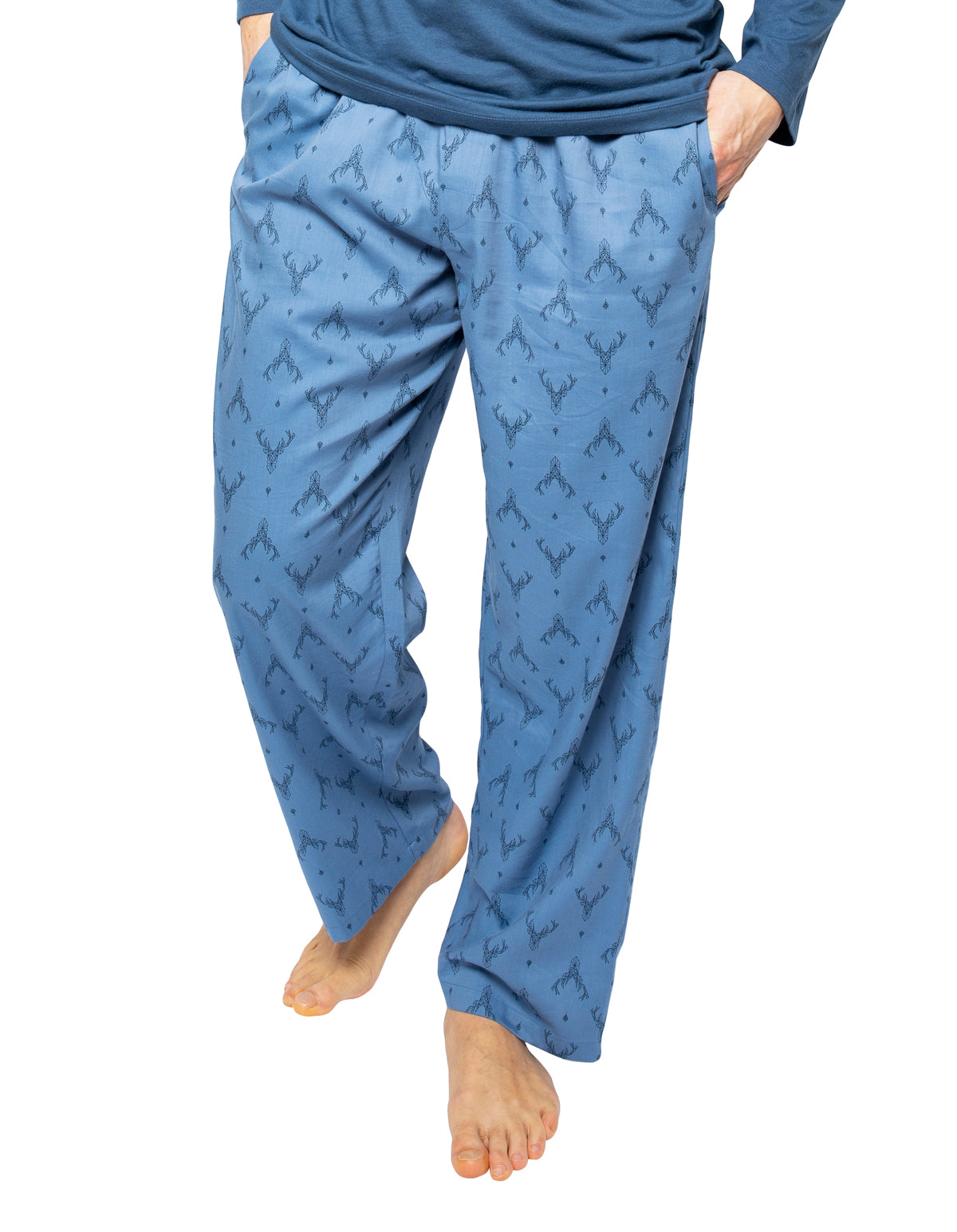Cyberjammies Arthur 6528 Blue Mix Stag Print Pyjama Pant Small