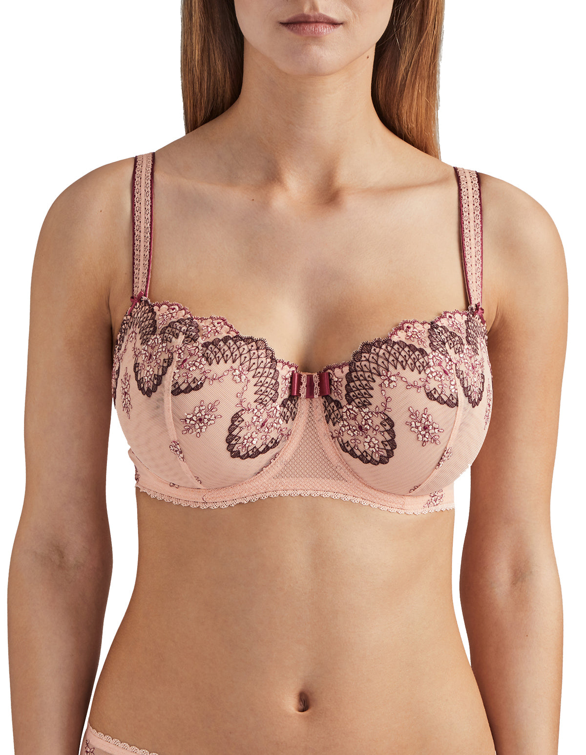 Aubade La Belle Galante QB14-02 Blossom Pink Padded Underwired Comfort Half Cup Bra 34G