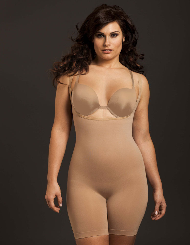 Body Wrap Shapewear Fuller Figure Nude Thigh Slimmer Bodysuit 3X