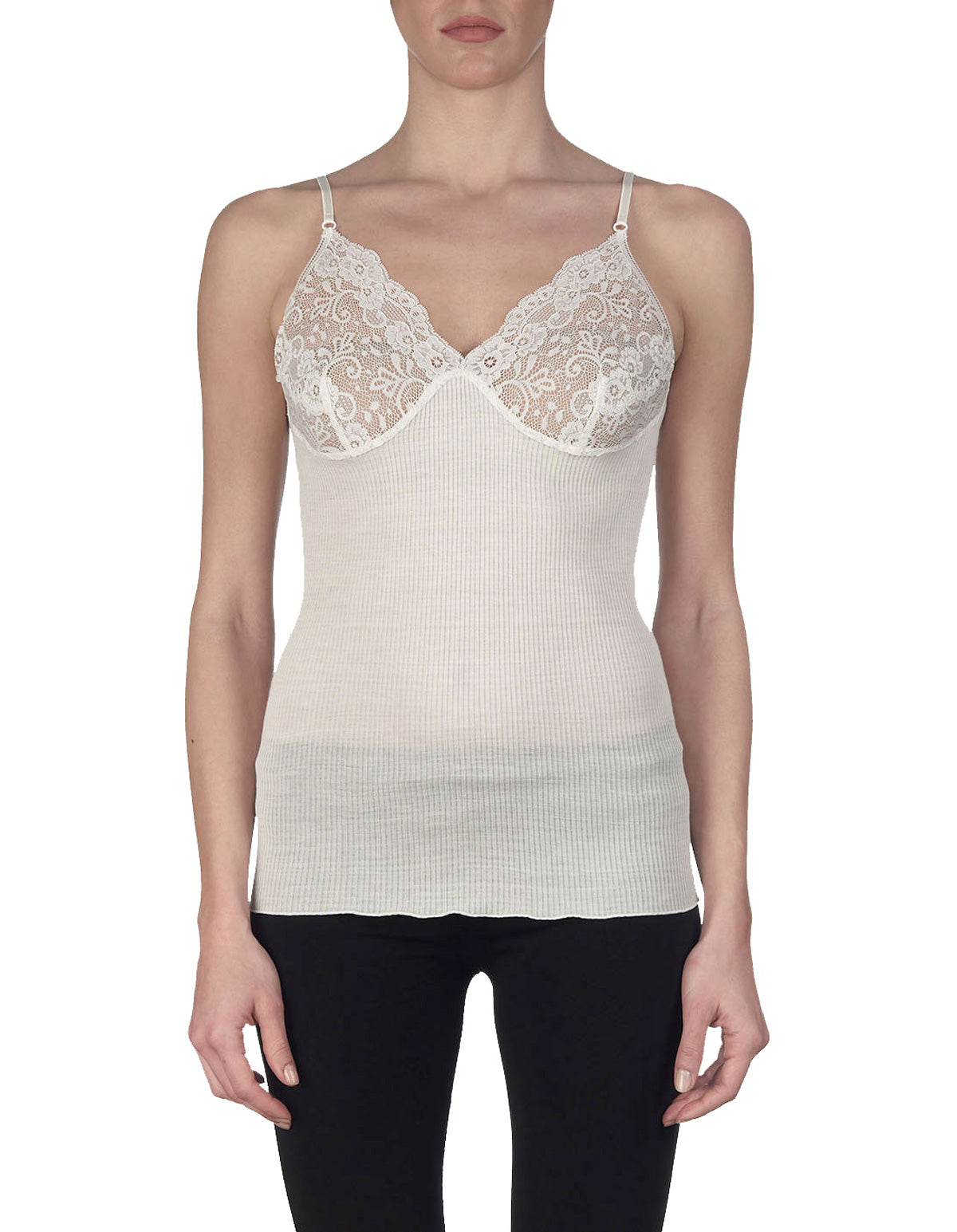 Oscalito 640-12 Champagne Lace Spaghetti Vest Top 4