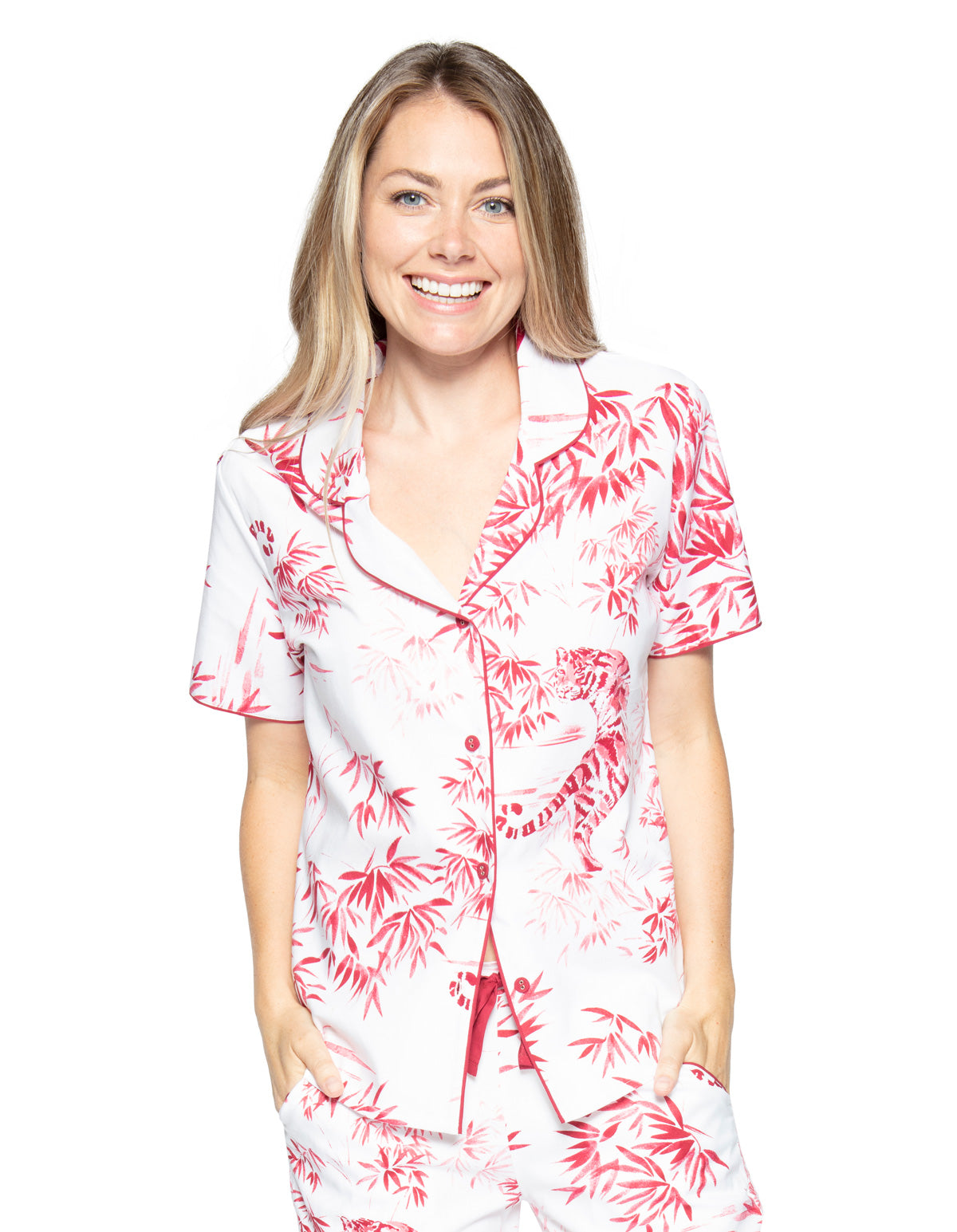 Cyberjammies Kristen 4748 White Tiger Print Cotton Pyjama Top 10