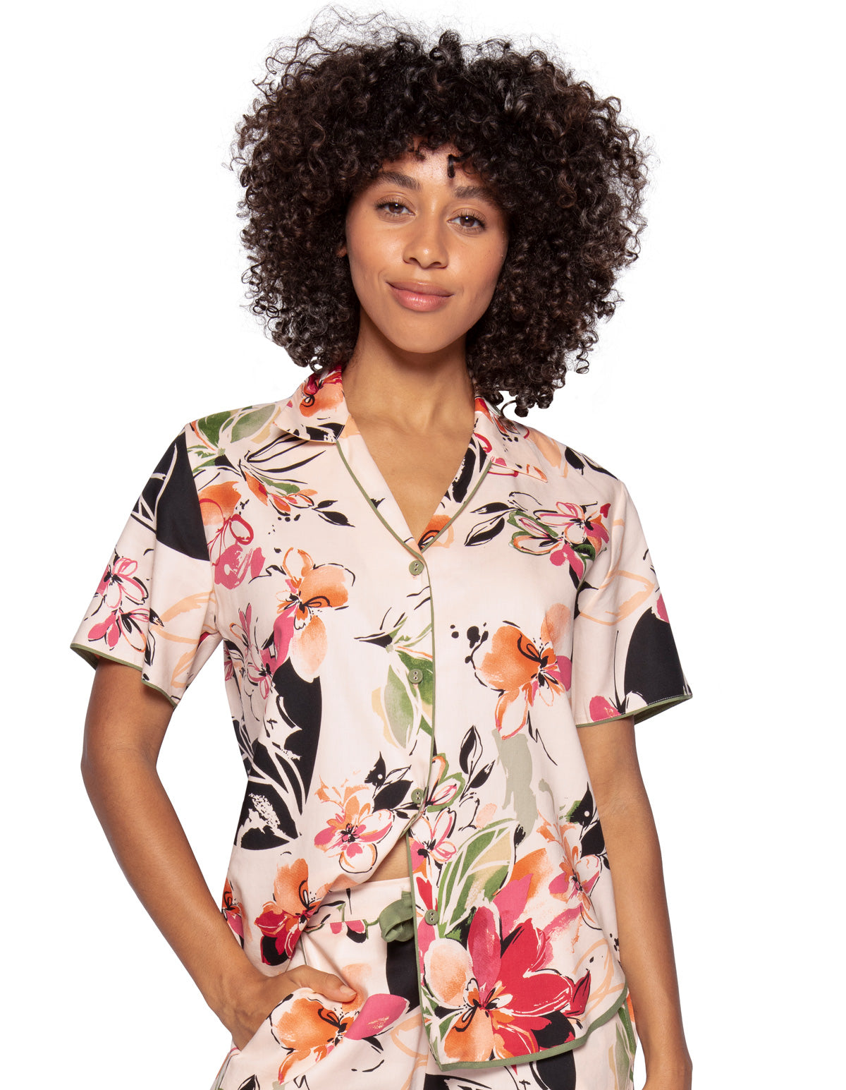 Cyberjammies Natalie 4794 Peach Mix Floral Cotton Pyjama