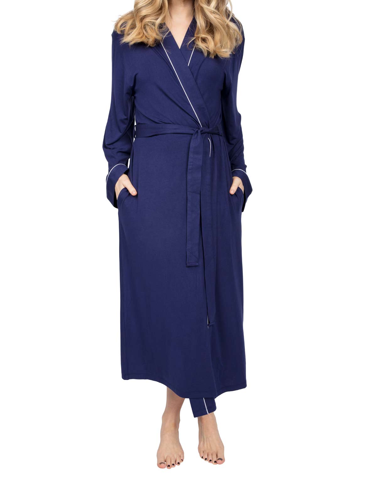 Cyberjammies Ellie 4961 Navy Blue Modal Dressing Gown 22