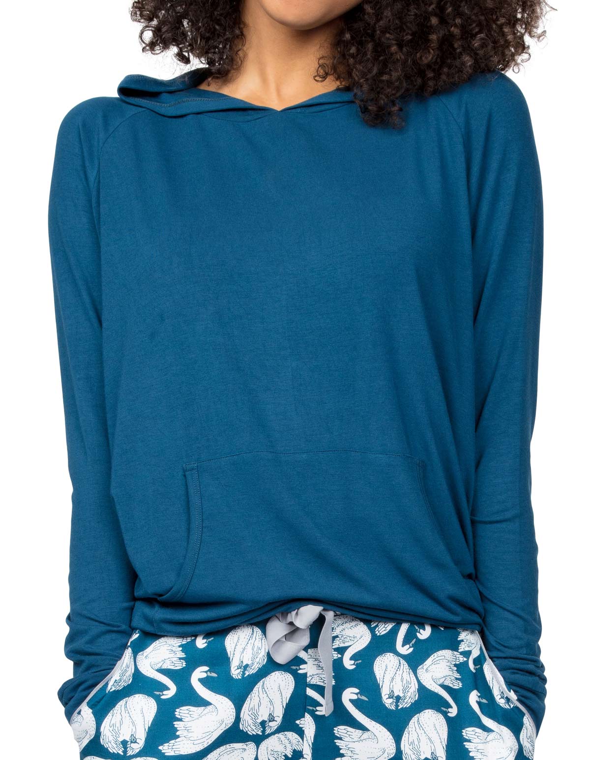 Cyberjammies Maria 4902 Teal Blue Modal Hooded Pyjama Top 16
