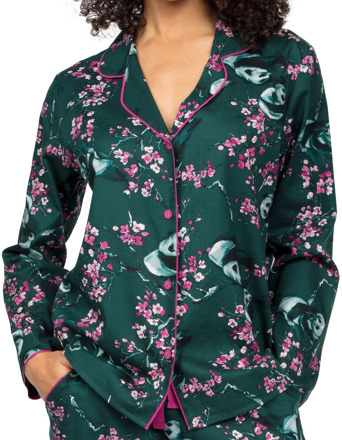 Cyberjammies Penny 4928 Green Panda Cotton Pyjama Top 10