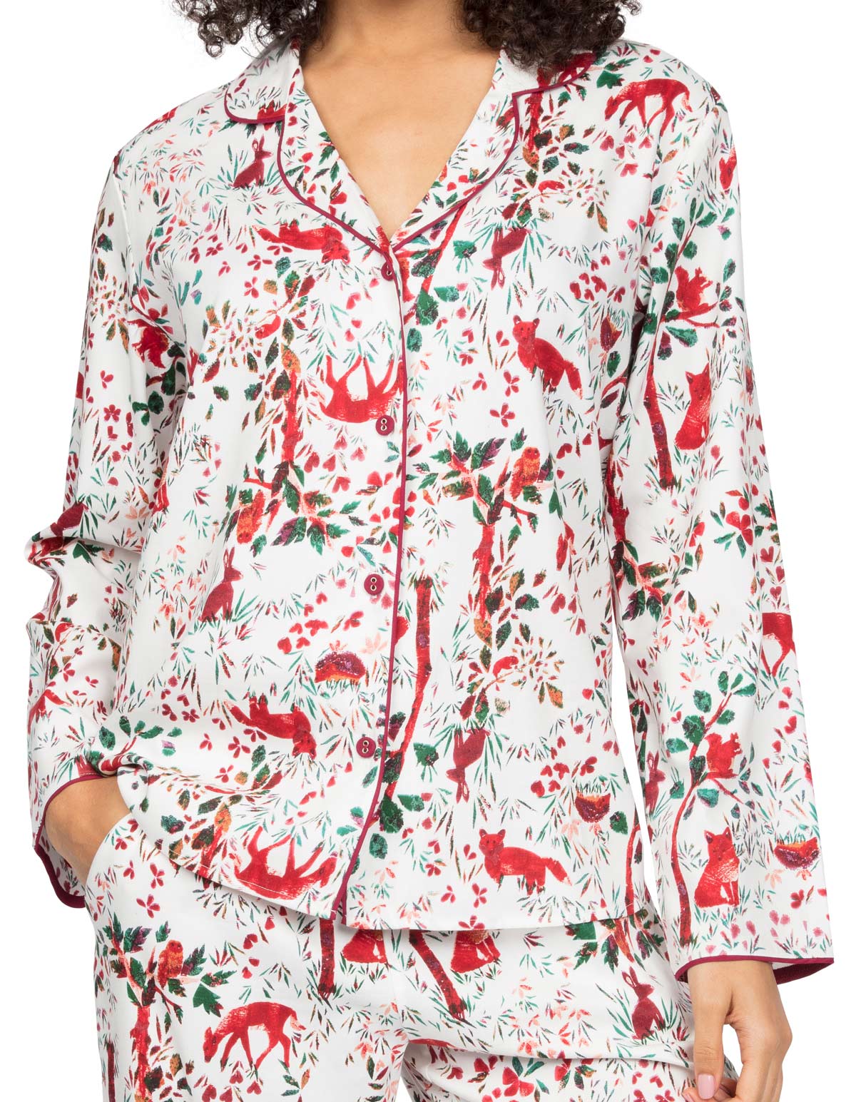 Cyberjammies Robyn 4981 Multicoloured Forest Cotton Pyjama Top 14