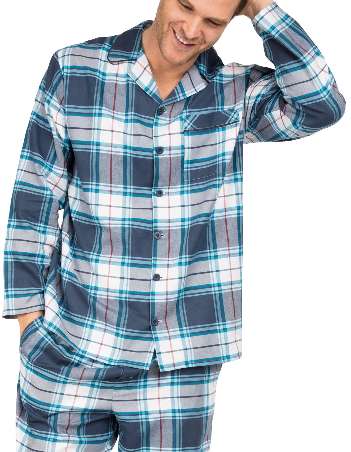 Cyberjammies Lewis 6630 Blue Check Pyjama Top Medium