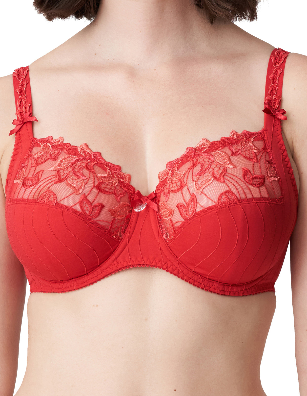 PrimaDonna Deauville 0161810/0161811-SCA Scarlet Embroidered Non-Padded Underwired Full Cup Bra