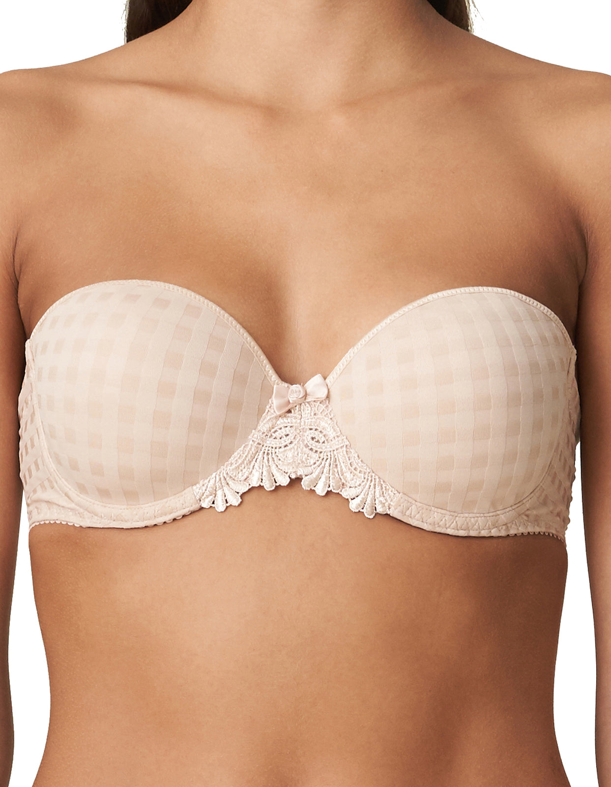 Marie Jo Avero 0200413-CAL Caffé Latte Check Padded Underwired Strapless Bra 32D