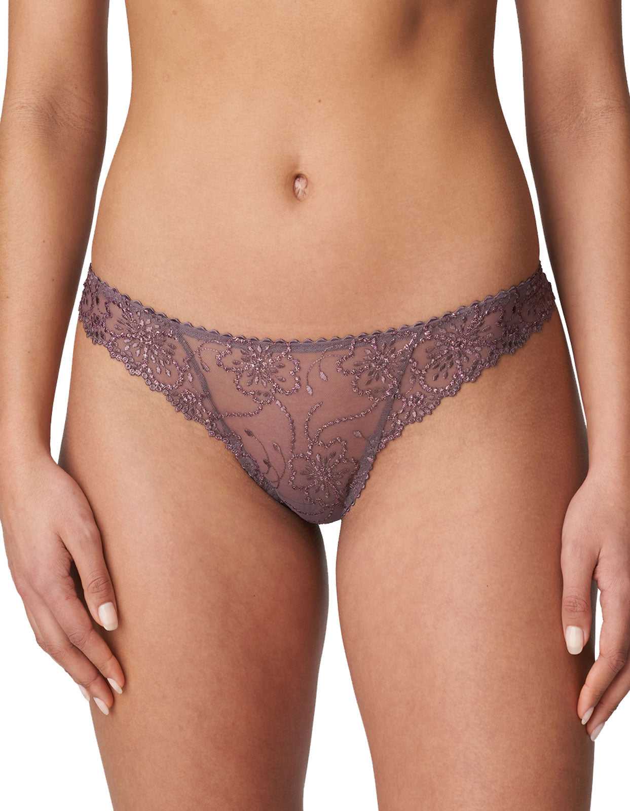 Marie Jo Jane 0601330-CNI Candle Night Purple Embroidered Thong