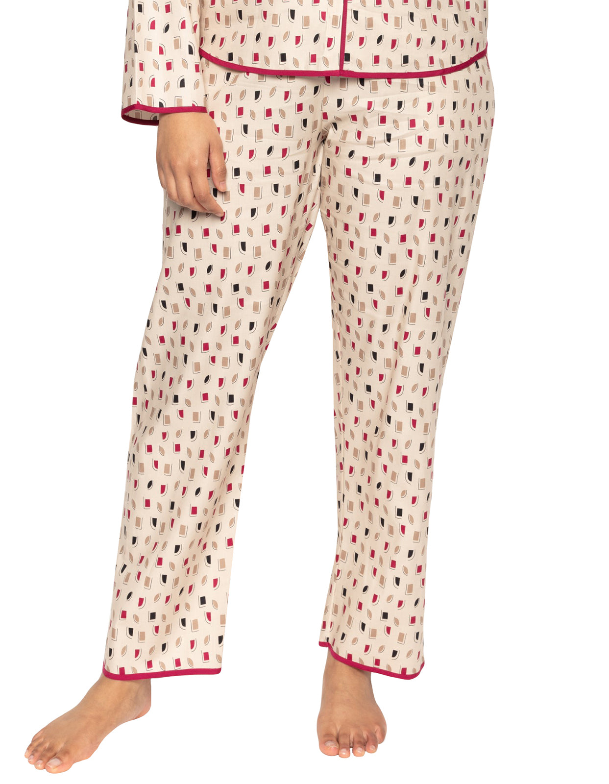 Cyberjammies Naomi 9328 Cream Geometric Print Cotton Pyjama