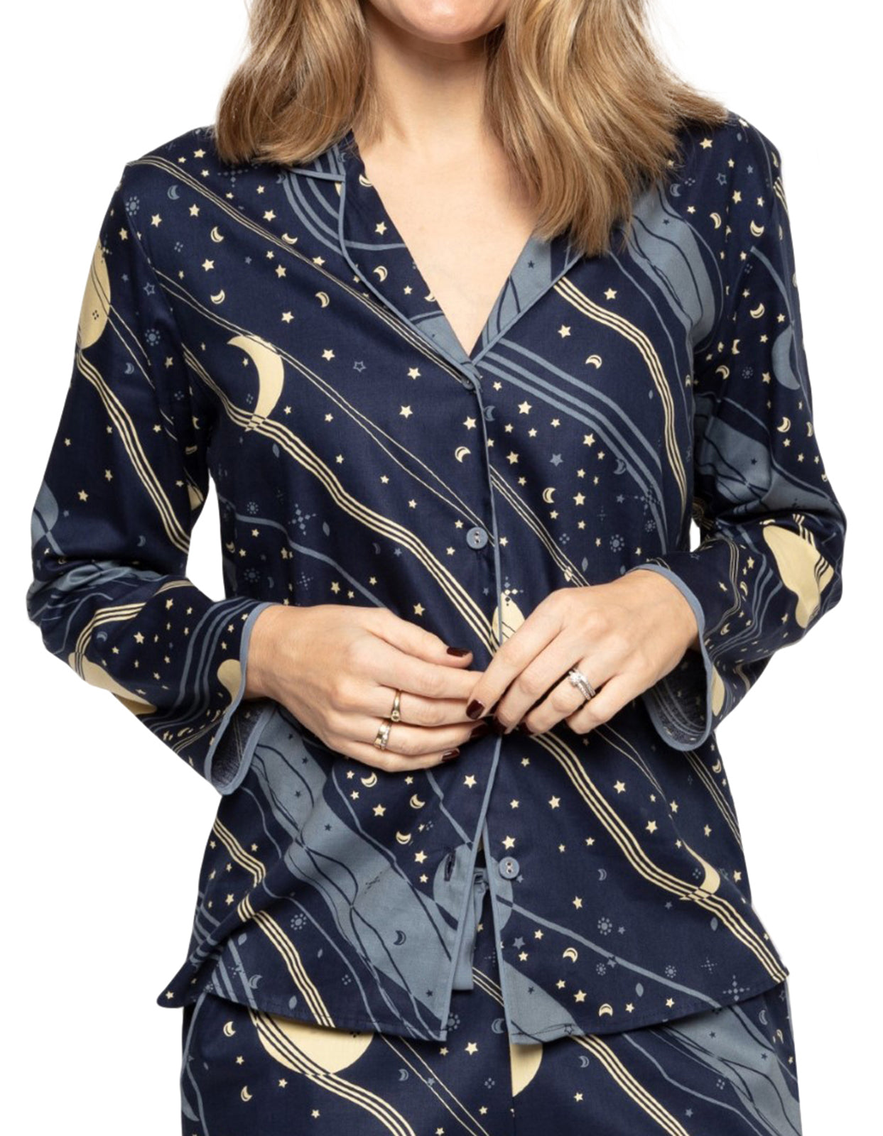 Cyberjammies Skye 9430 Blue Celestial Print Cotton Pyjama Top 20