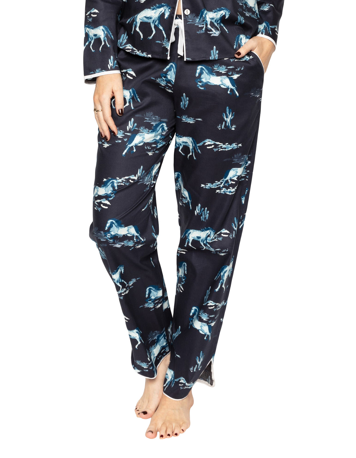 Cyberjammies Verity 9359 Navy Horse Print Cotton Pyjama Pant 12