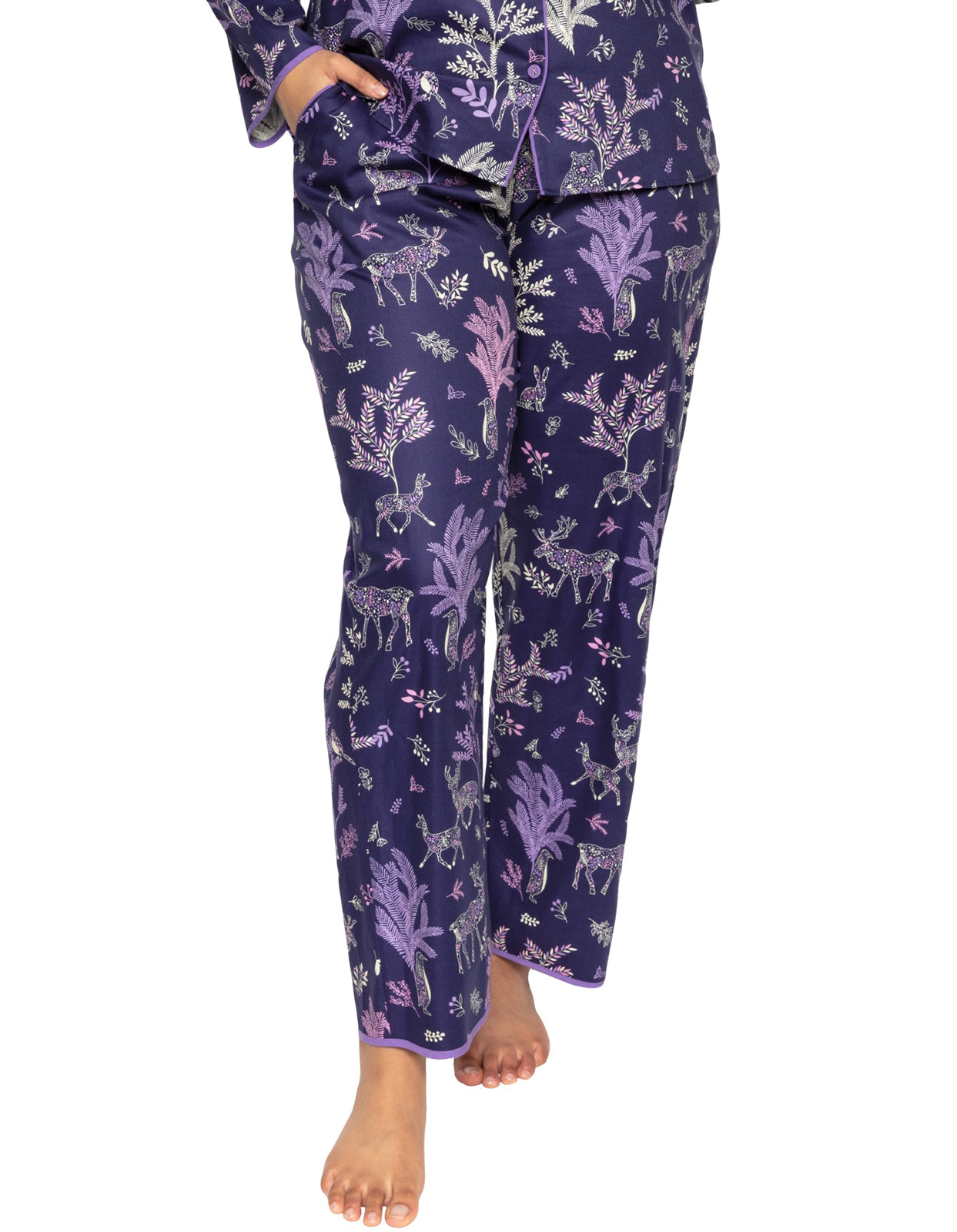 Cyberjammies Violet 9461 Purple Forest Animal Print Cotton Pyjama
