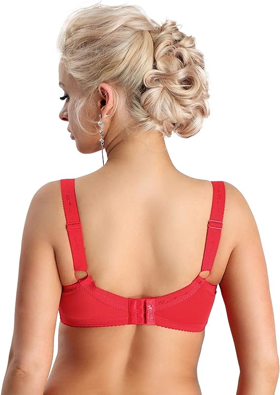 Nessa Sonata Red Floral Lace  Underwired Full Cup Bra