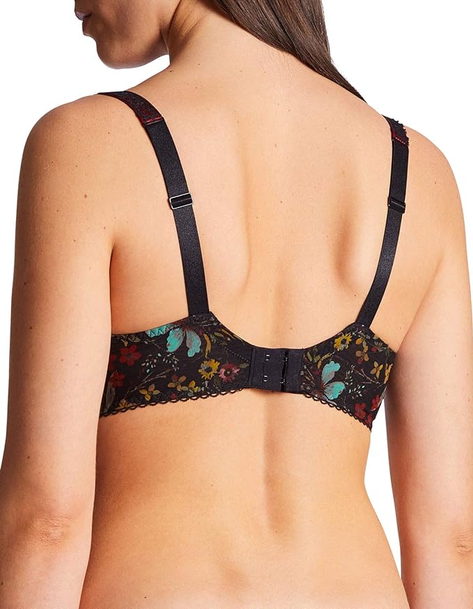 Aubade PA14-02 Reine Des Pres Multicoloured Black Non-Padded Underwired Comfort Half Cup Bra 36F