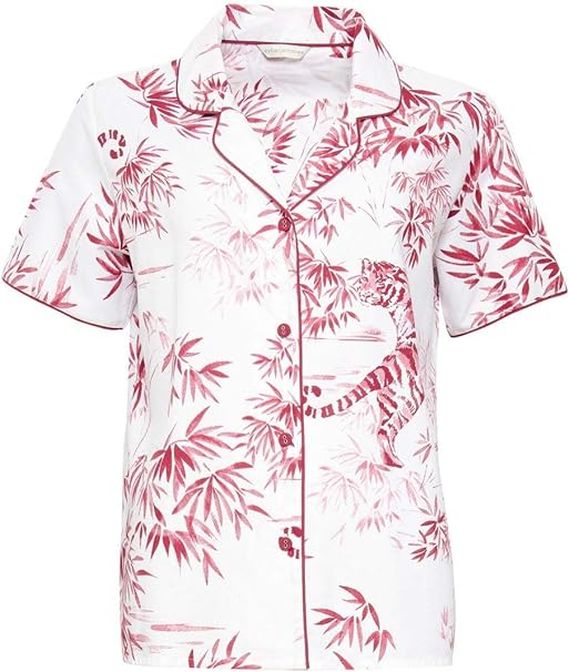 Cyberjammies Kristen 4748 White Tiger Print Cotton Pyjama Top 10
