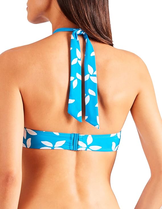 Aubade PK15 Couleur D Ete Blue Floral Padded Underwired Semi-Full Cup Bikini Top 34C