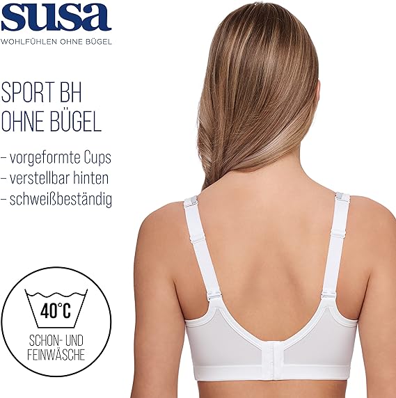 Susa High Support White-Grey Non Wired Bra