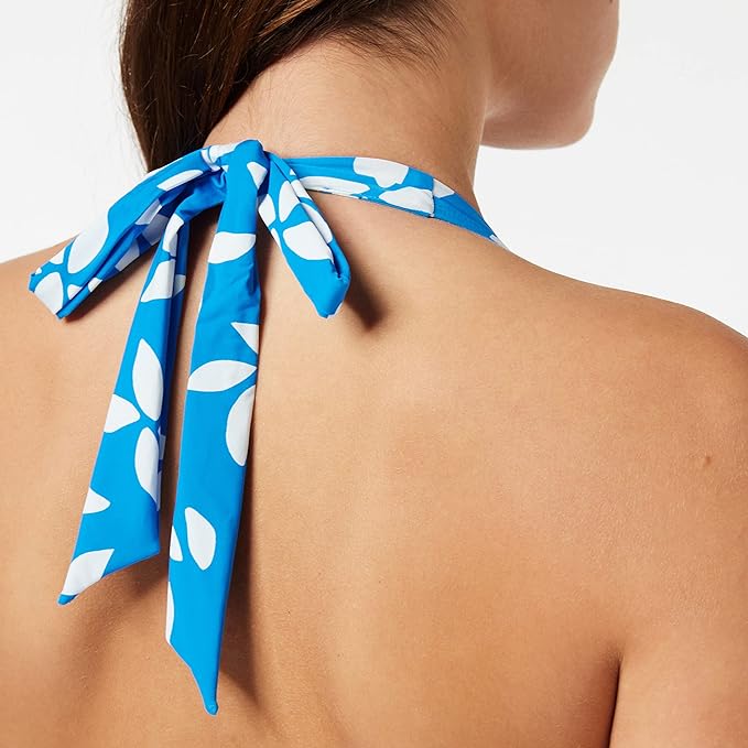 Aubade PK10 Couleur D Ete Blue Floral Non-Padded Non-Wired Triangle Bikini Top Medium