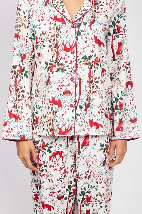 Cyberjammies Robyn 4981 Multicoloured Forest Cotton Pyjama Top 14