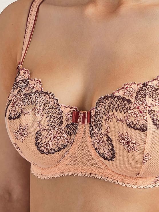 Aubade La Belle Galante QB14-02 Blossom Pink Padded Underwired Comfort Half Cup Bra 34G