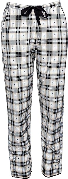 Cyberjammies Beth 9387 Cream Heart Check Cotton Pyjama