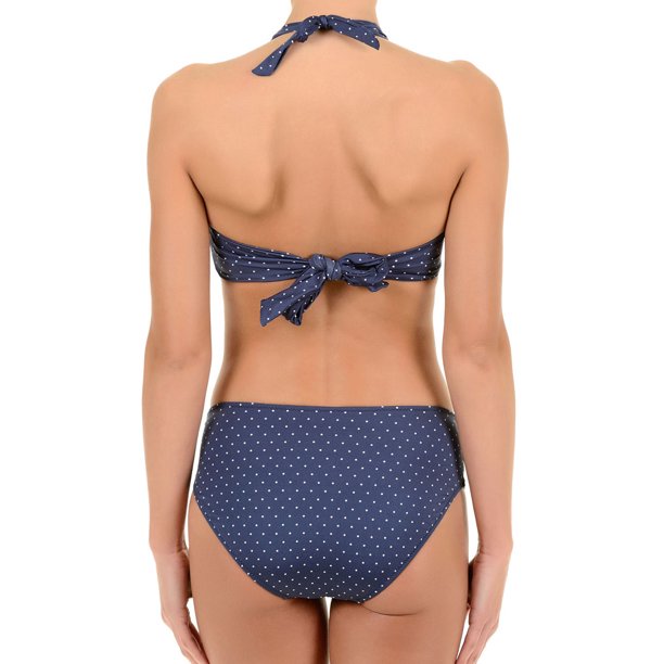 David DA7-106 Bri-Bri Pois Blue Spotted Halter Neck Underwired Bikini Set 12 - C Cup