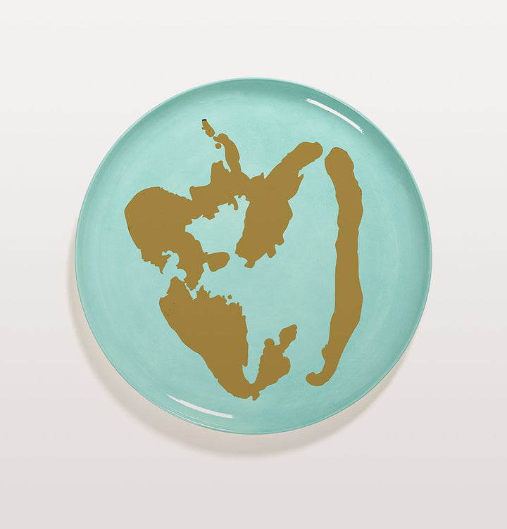 OTTOLENGI FEAST SERVING PLATE Azure & Pepper Gold