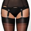 Nylon Dreams NDL61 Black 6 Strap Suspender Belt