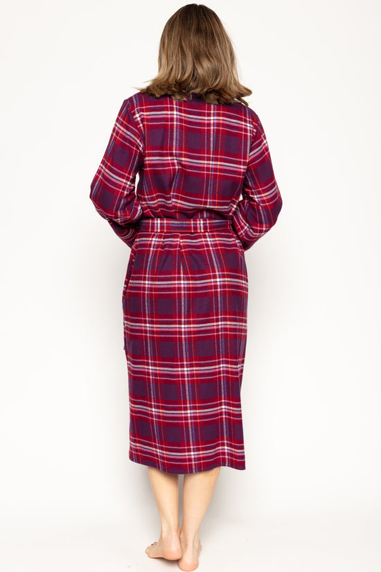 Cyberjammies Clarissa 9474 Purple Check Cotton Long