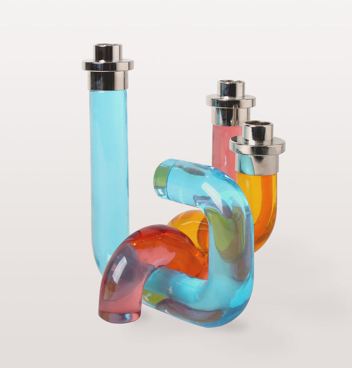 Jonathan Adler Pompidou Acrylic Candle Holder Multi